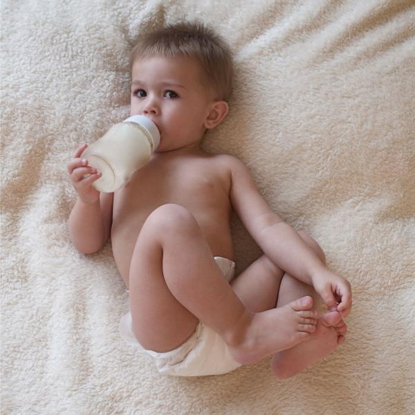 Infant Drinking Milk from bottle