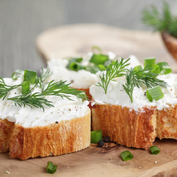 image of cream cheese on bread