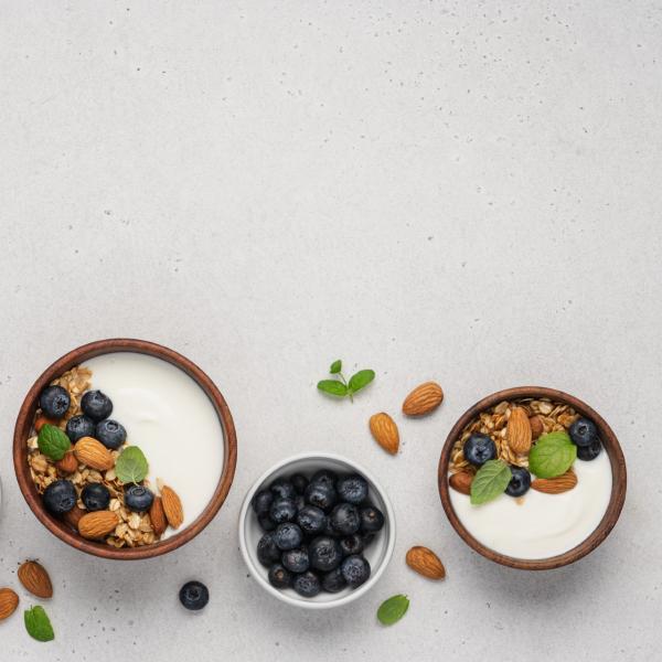 image of fruit yoghurt and nuts