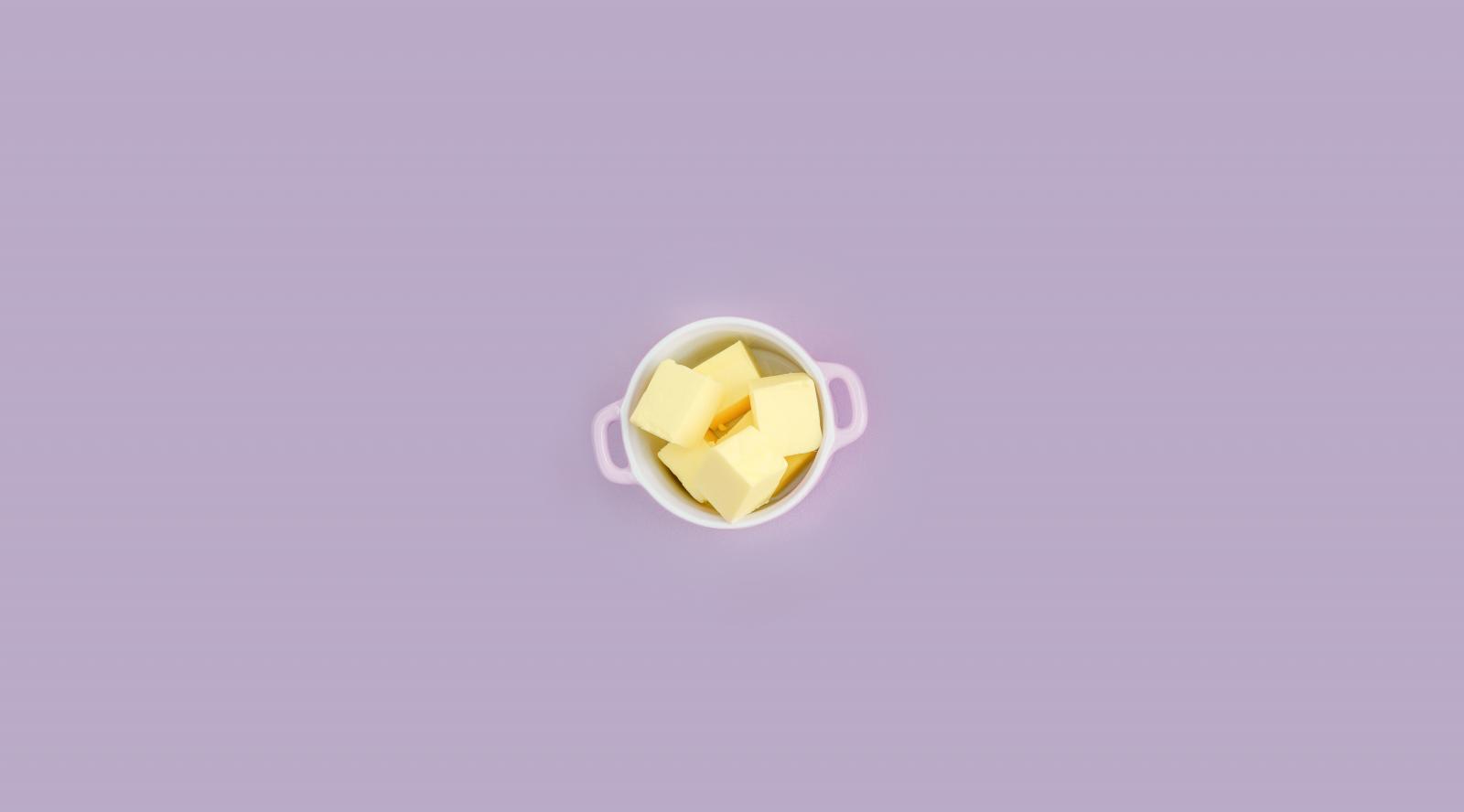 glanbia ireland ingredients butter in bowl on purple background